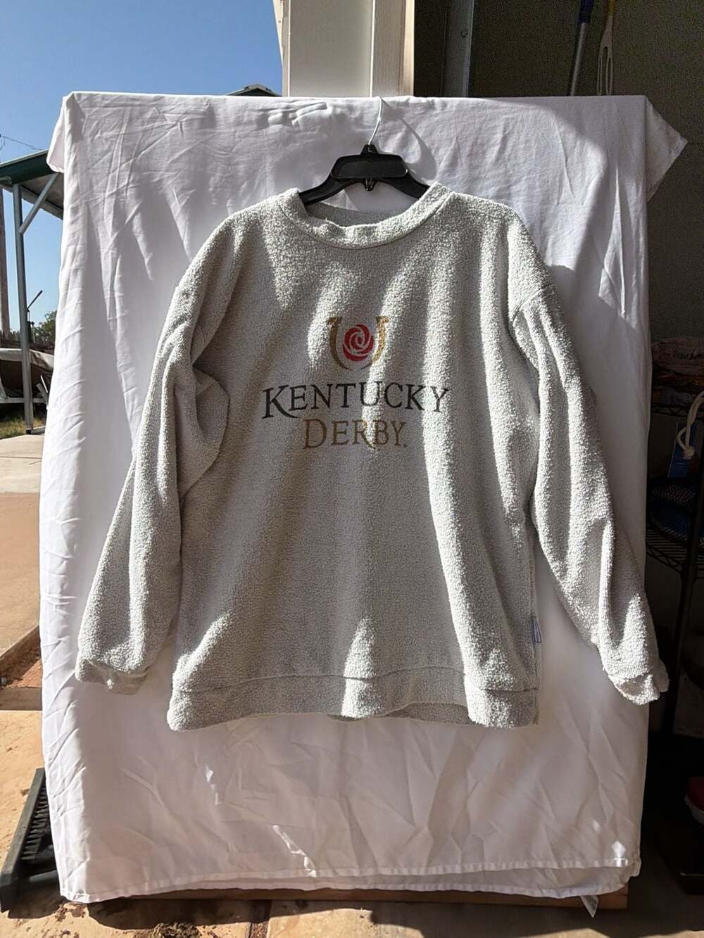 Woolly Threads Kentucky Derby Sweatshirt Size XL Gray Terry Cloth Crewneck